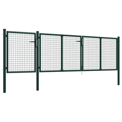 vidaXL Portail de jardin Acier 400 x 75 cm Vert