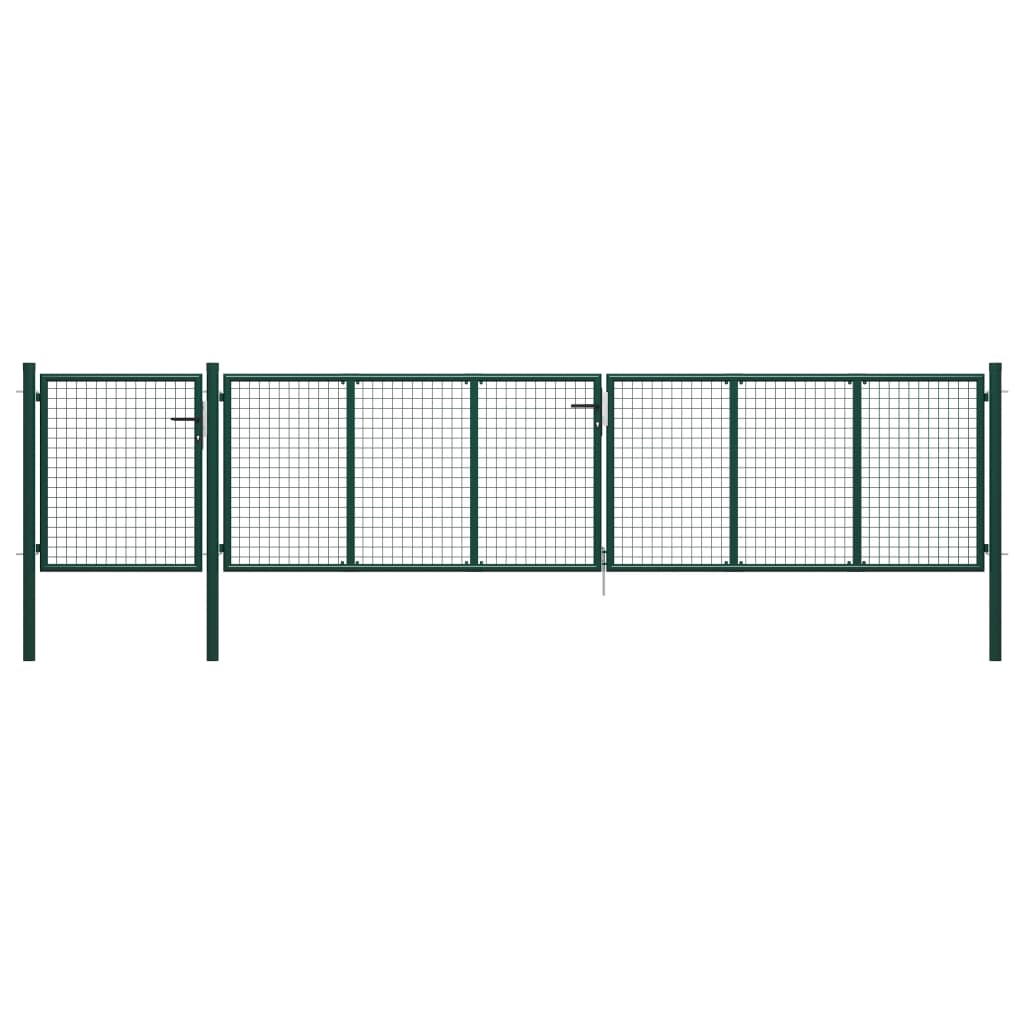 vidaXL Portail de jardin Acier 500 x 75 cm Vert