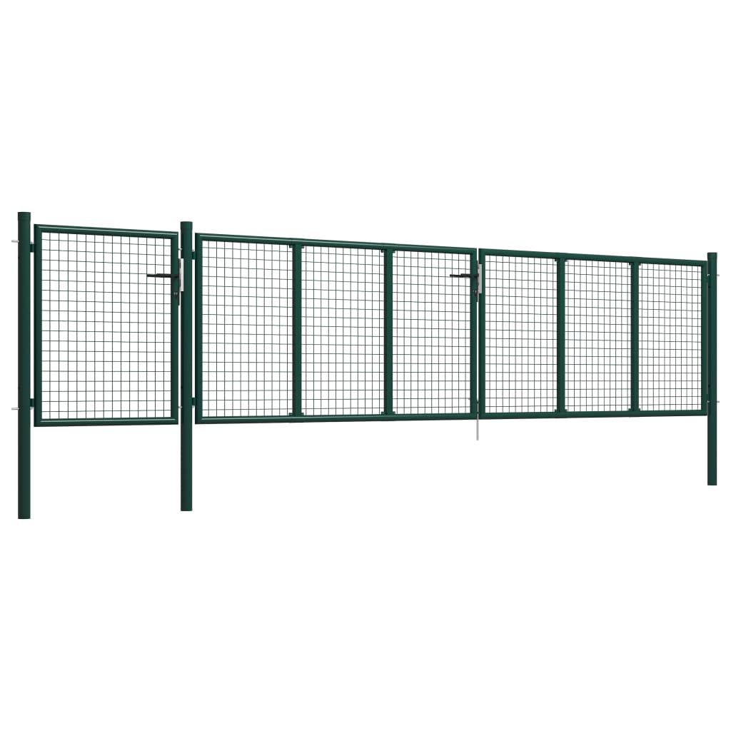 vidaXL Portail de jardin Acier 500 x 75 cm Vert