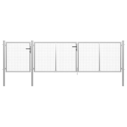 vidaXL Portail de jardin Acier 400 x 100 cm Argenté