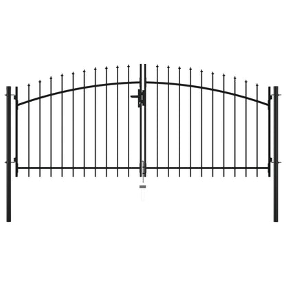 vidaXL Double portail avec haut sous forme de lance 300 x 150 cm