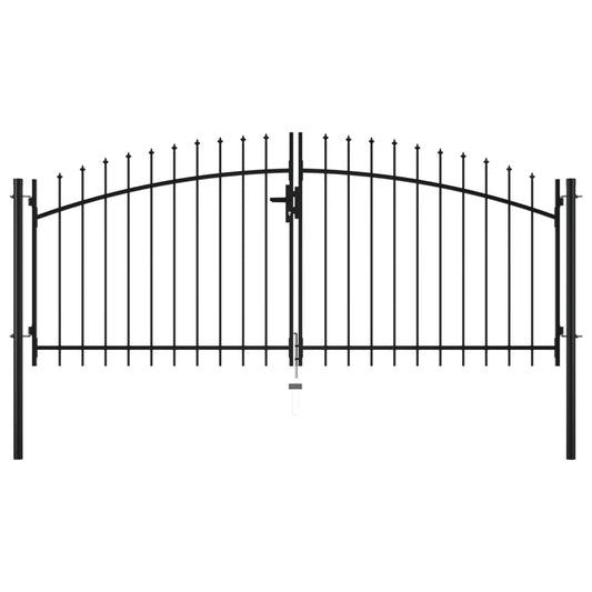 vidaXL Double portail avec haut sous forme de lance 300 x 150 cm