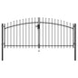 vidaXL Double portail avec haut sous forme de lance 300 x 150 cm