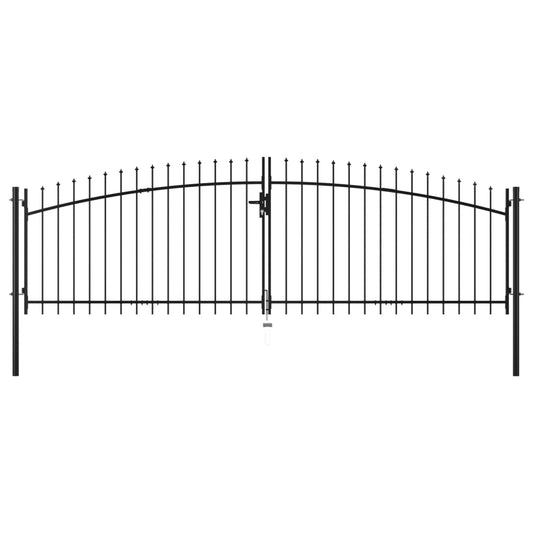 vidaXL Double portail avec haut sous forme de lance 400 x 150 cm