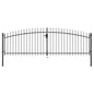 vidaXL Double portail avec haut sous forme de lance 400 x 150 cm
