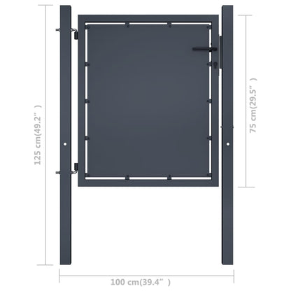 vidaXL Portail de jardin Acier 100 x 75 cm Anthracite