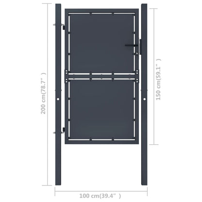 vidaXL Portail de jardin Acier 100x150 cm Anthracite