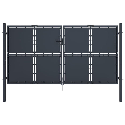 vidaXL Portail de jardin Acier 300 x 125 cm Anthracite