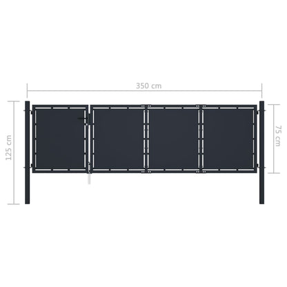 vidaXL Portail de jardin Acier 350 x 75 cm Anthracite