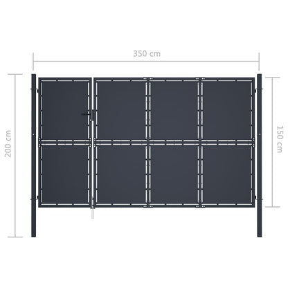 vidaXL Portail de jardin Acier 350 x 150 cm Anthracite