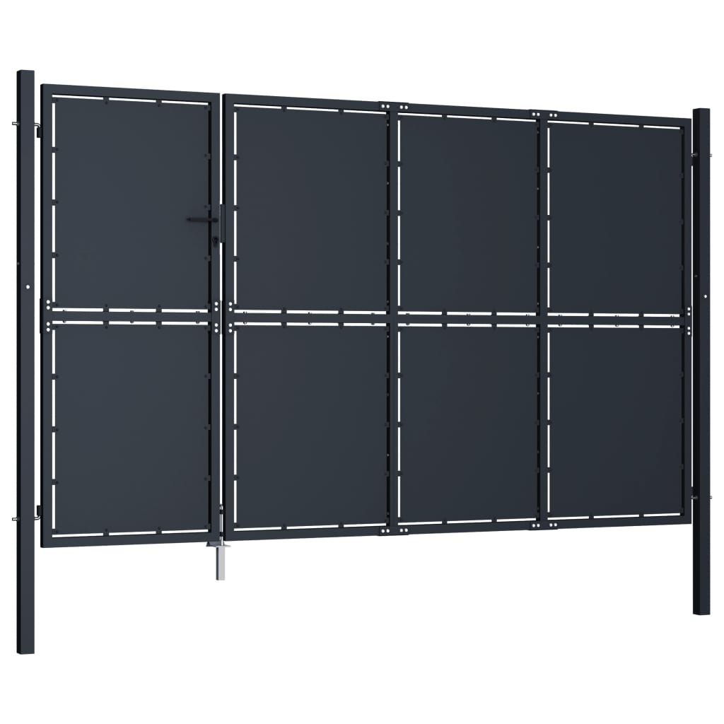 vidaXL Portail de jardin Acier 350 x 175 cm Anthracite