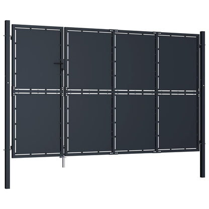vidaXL Portail de jardin Acier 350 x 175 cm Anthracite