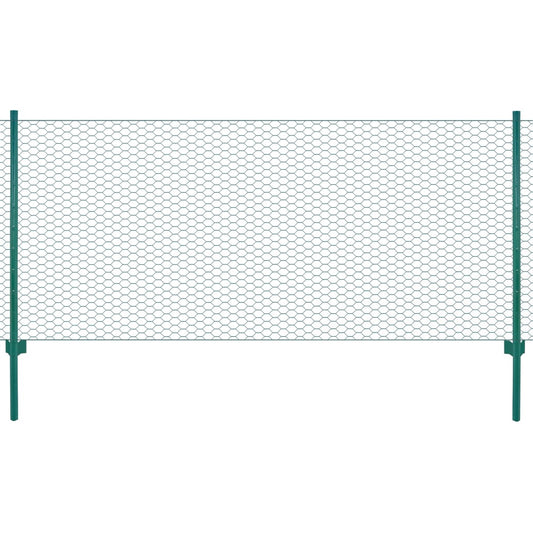 vidaXL Clôture en grillage métallique avec poteaux Acier 25x0,5 m Vert