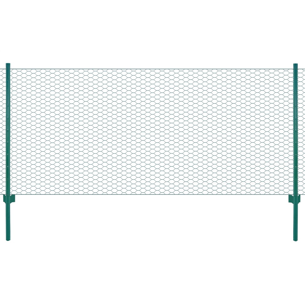 vidaXL Clôture en grillage métallique avec poteaux Acier 25x0,75m Vert