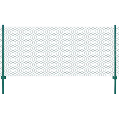 vidaXL Clôture en grillage métallique avec poteaux Acier 25x0,75m Vert