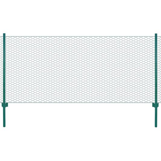 vidaXL Clôture en grillage métallique avec poteaux Acier 25x0,75m Vert