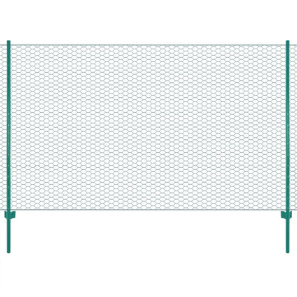 vidaXL Clôture en grillage métallique avec poteaux Acier 25x1,5 m Vert