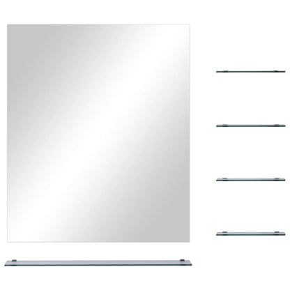 vidaXL Miroir mural avec 5 étagères Argenté 50 x 60 cm