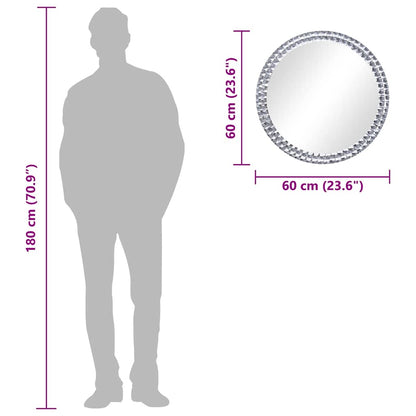 vidaXL Miroir mural 60 cm Verre trempé