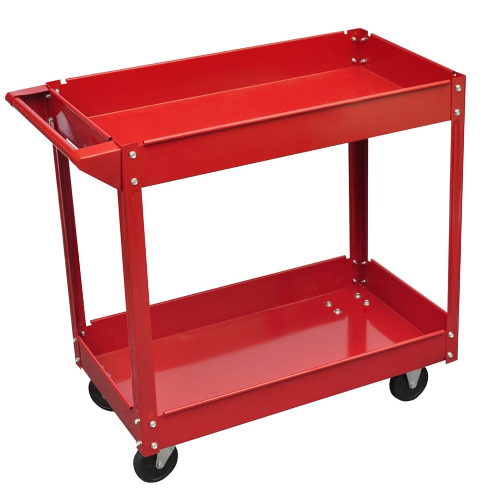 vidaXL Chariot à outils d'atelier 100 kg rouge