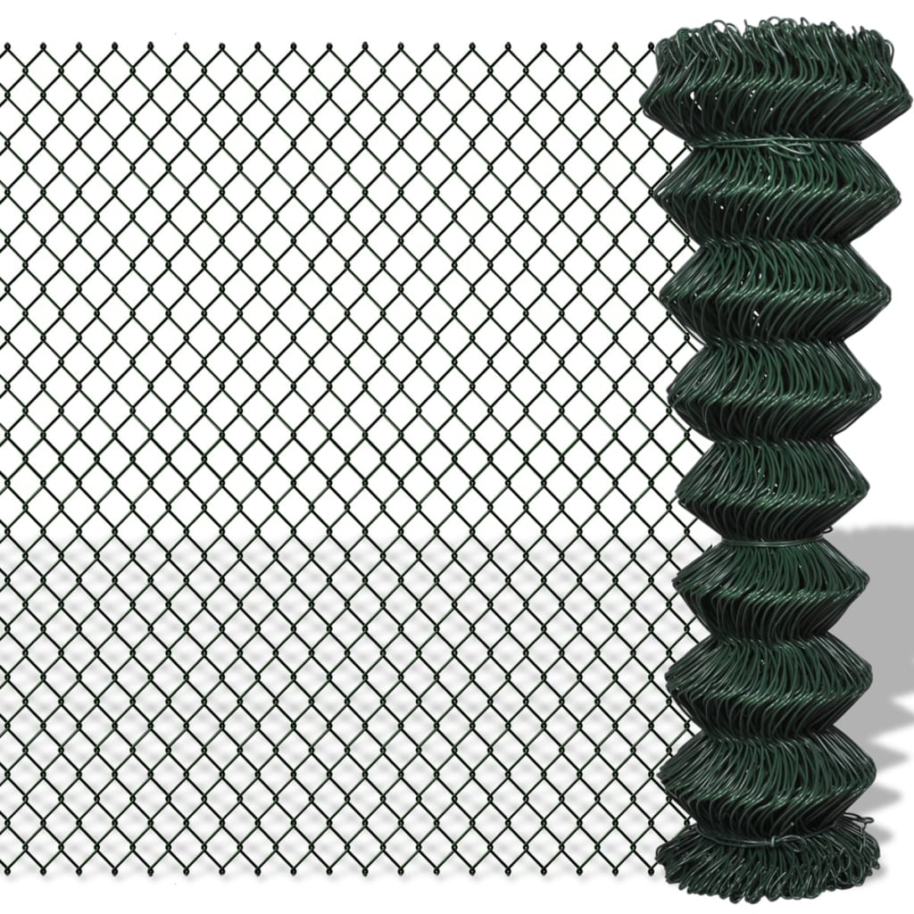 vidaXL Clôture à mailles losangées Acier 1,5x15 m Vert
