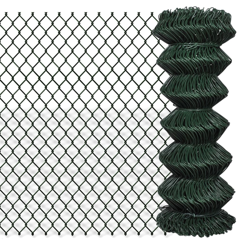 vidaXL Clôture à mailles losangées Acier 1x25 m Vert