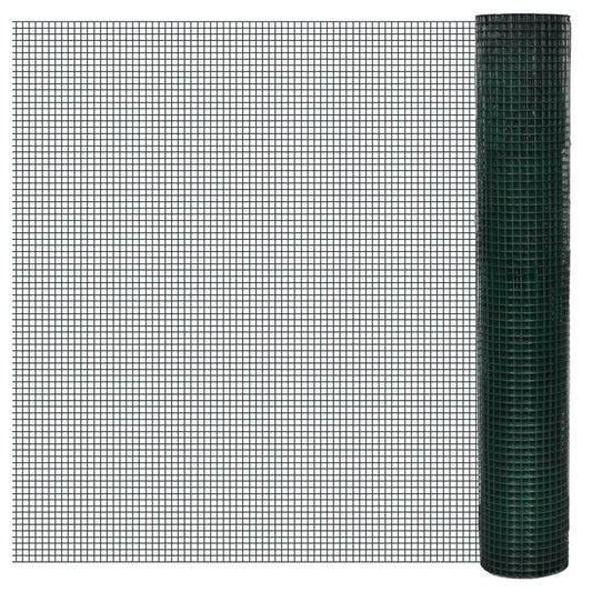 vidaXL Grillage acier galvanisé et revêtement en PVC 10x1 m vert