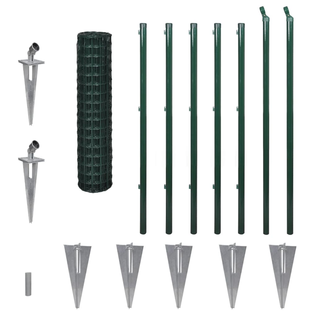 vidaXL Clôture euro Acier 10x1,2 m Vert
