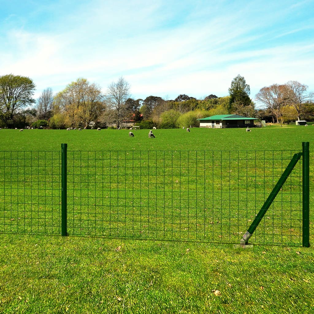 vidaXL Clôture euro Acier 25 x 1,0 m Vert