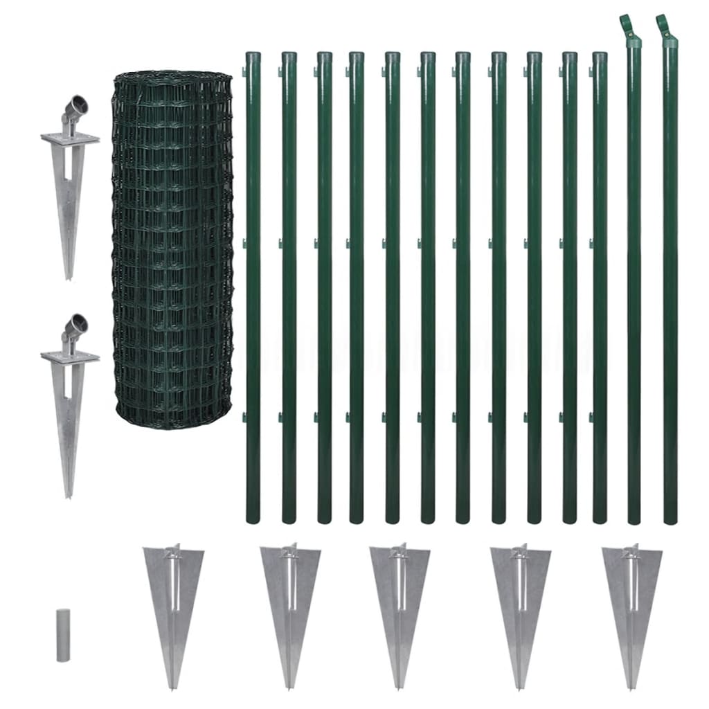 vidaXL Clôture euro Acier 25 x 1,2 m Vert