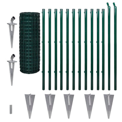 vidaXL Clôture euro Acier 25 x 1,2 m Vert
