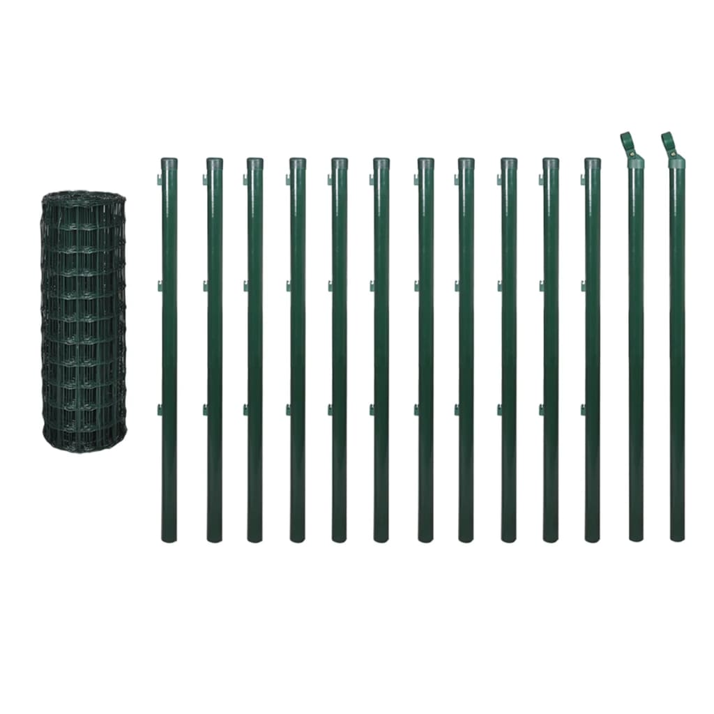vidaXL Clôture euro acier 25x1,5 m vert
