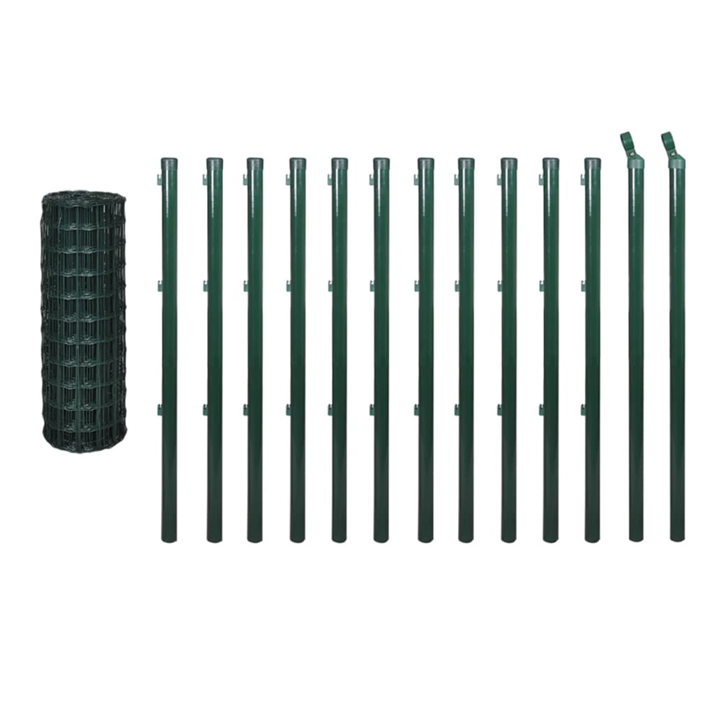 vidaXL Clôture euro acier 25x1,5 m vert