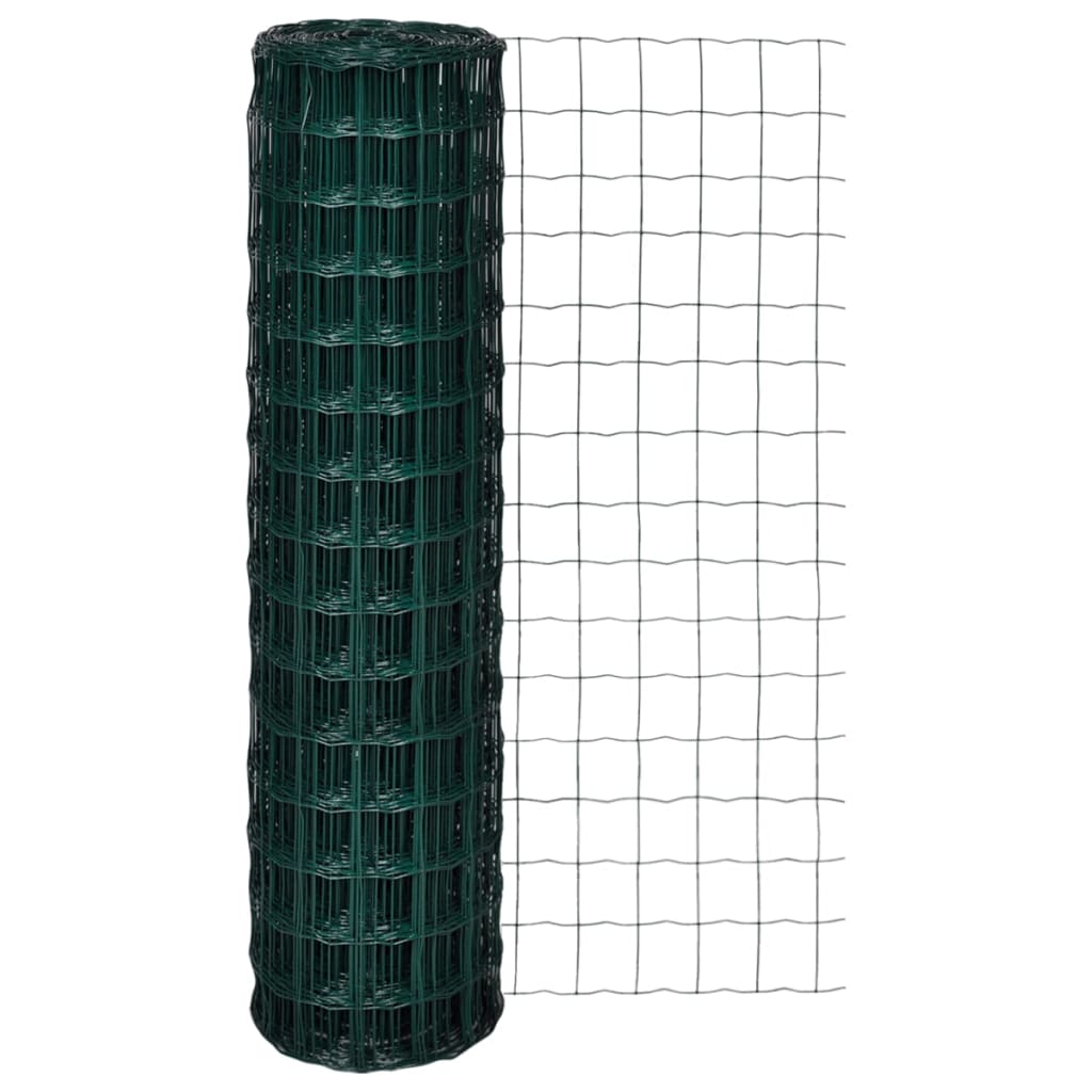 vidaXL Clôture euro Acier 25 x 1,5 m Vert