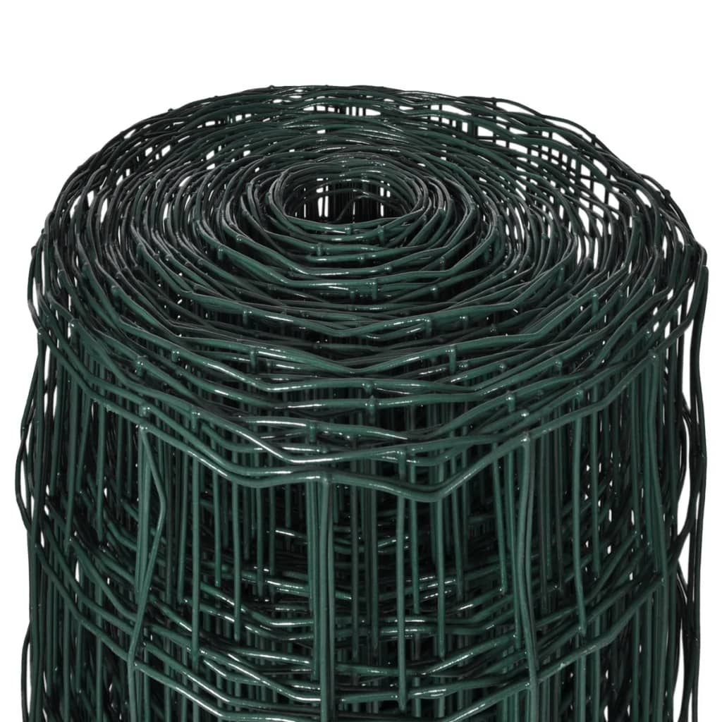 vidaXL Clôture euro Acier 25 x 1,5 m Vert