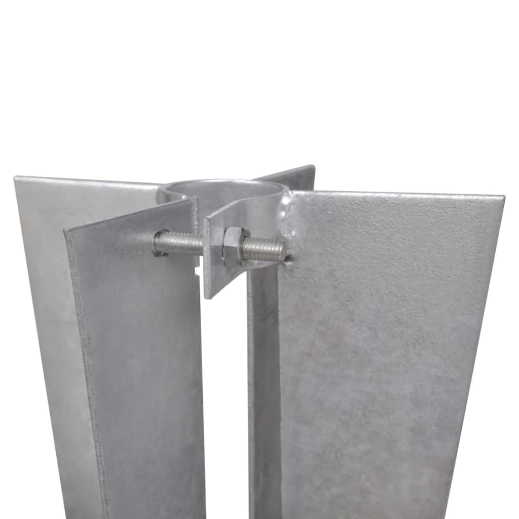 vidaXL Piquets de poteau de clôture 2 pcs acier