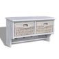 vidaXL Porte-manteau Blanc 60x23,5x33 cm Bois de Paulownia