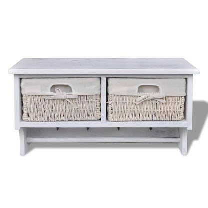 vidaXL Porte-manteau Blanc 60x23,5x33 cm Bois de Paulownia