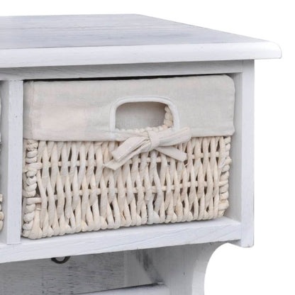 vidaXL Porte-manteau Blanc 60x23,5x33 cm Bois de Paulownia