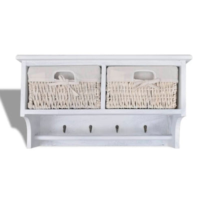 vidaXL Porte-manteau Blanc 60x23,5x33 cm Bois de Paulownia
