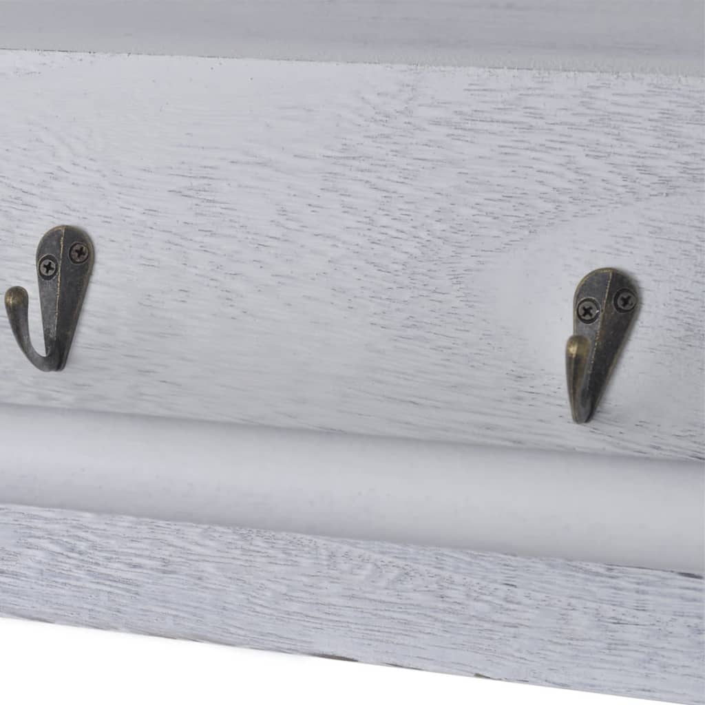 vidaXL Porte-manteau Blanc 60x23,5x33 cm Bois de Paulownia