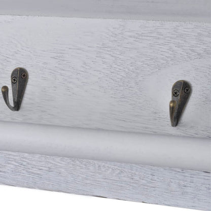 vidaXL Porte-manteau Blanc 60x23,5x33 cm Bois de Paulownia