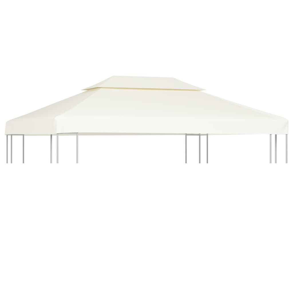 vidaXL Recouvrement de remplacement d'auvent 310 g/m² 3x4m Blanc crème