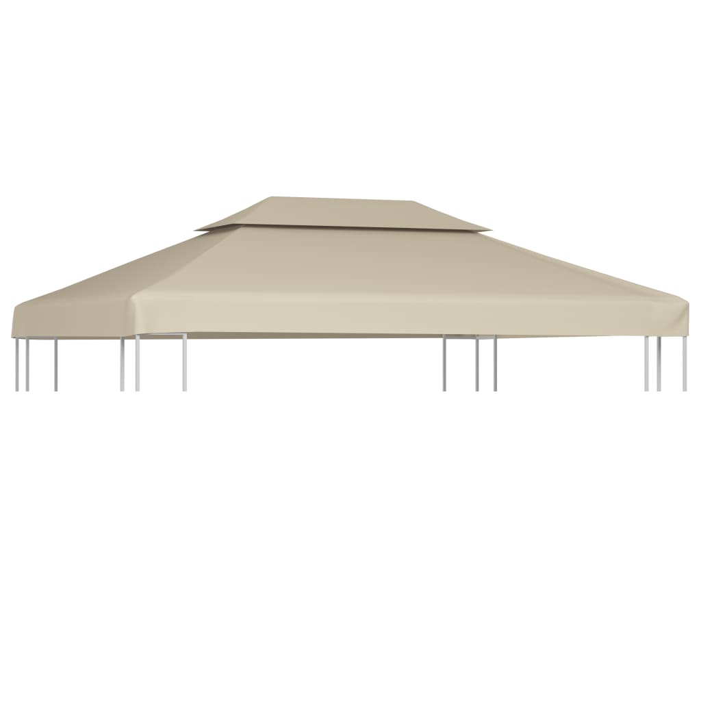 vidaXL Recouvrement de remplacement d'auvent 310 g/m² 3 x 4 m Beige