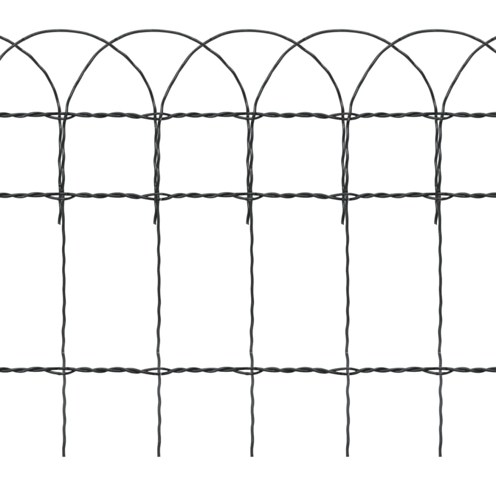 vidaXL Bordure de pelouse Fer enduit de poudre 25x0,4 m