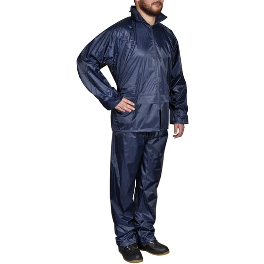 Combinaison de pluie avec capuche 2 pièces Bleu marine L