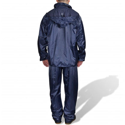 Combinaison de pluie avec capuche 2 pièces Bleu marine L