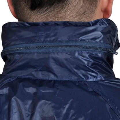 vidaXL Combinaison de pluie avec capuche 2 pcs Hommes Bleu marine XL