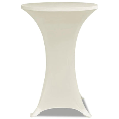 Housse de table Ø 80 cm Crème extensible 2 pcs