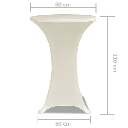 Housse de table Ø 80 cm Crème extensible 2 pcs
